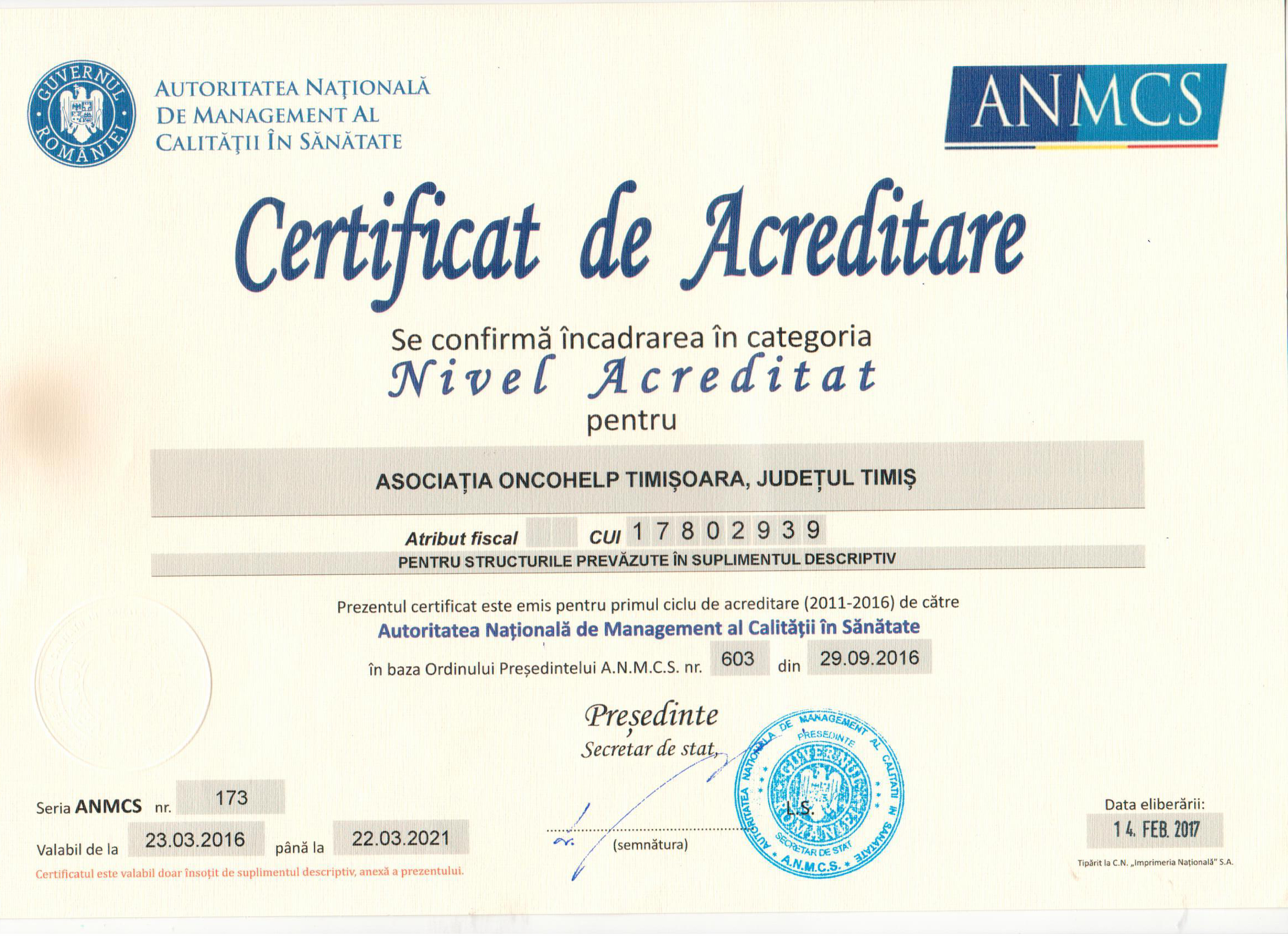 Certificat de acreditare 1